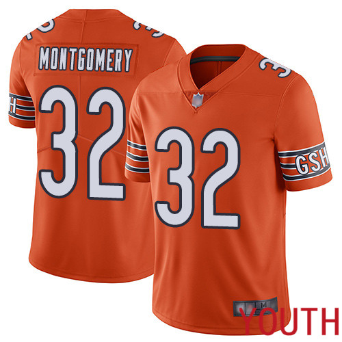 Chicago Bears Limited Orange Youth David Montgomery Alternate Jersey NFL Football 32 Vapor Untouchable